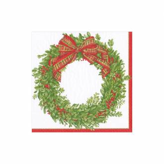 Serviet, lille - Boxwood and Berries Wreath