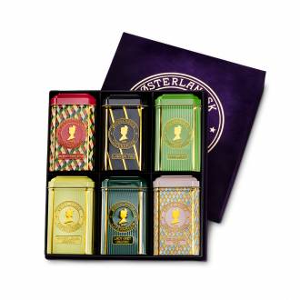 Sortimentsæske, velour 6 stk. Thebrevsdåser