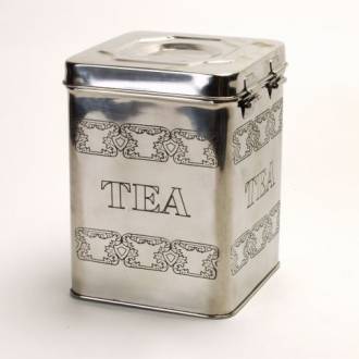 Tinbeholder sølvfarvet, 1 kg ´'Tea'
