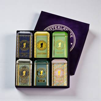 Sortimentsæske, velour 6 stk. Thebrevsdåser - v2