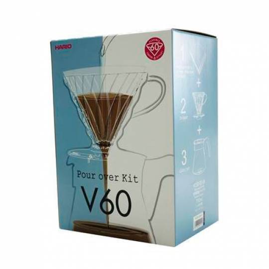 Hario V60 Set w. plast, dripper, filter and pot