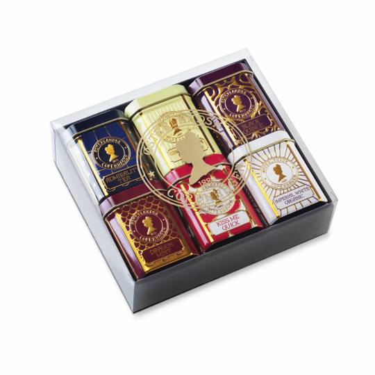 Giftbox with 6 tins of tea - Most popular Teas