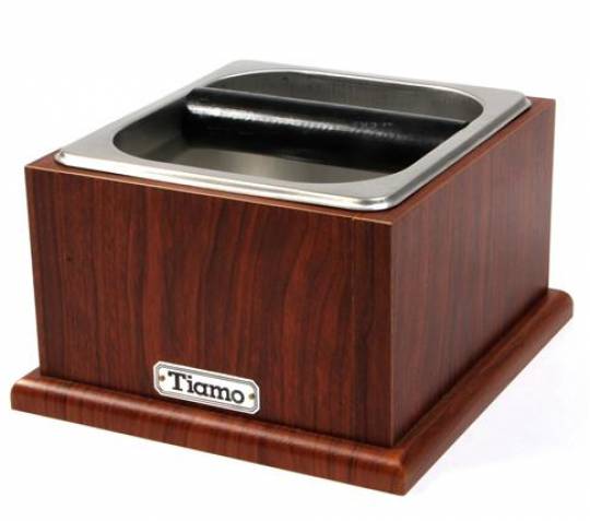Tiamo Knock box SS/Wood