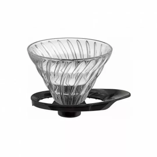 Hario 02 Dripper V60 glas m. sort bund